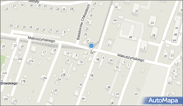Sosnowiec, Makuszyńskiego Kornela, 5a, mapa Sosnowca