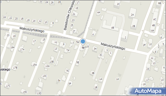 Sosnowiec, Makuszyńskiego Kornela, 5B, mapa Sosnowca