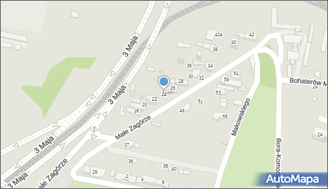 Sosnowiec, Małe Zagórze, 24, mapa Sosnowca