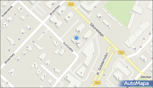 Śrem, Makuszyńskiego Kornela, 2A, mapa Śrem