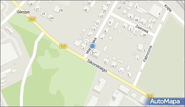 Śrem, Marciniaka Floriana, 2, mapa Śrem