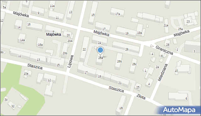 Starachowice, Majówka, 26a, mapa Starachowic