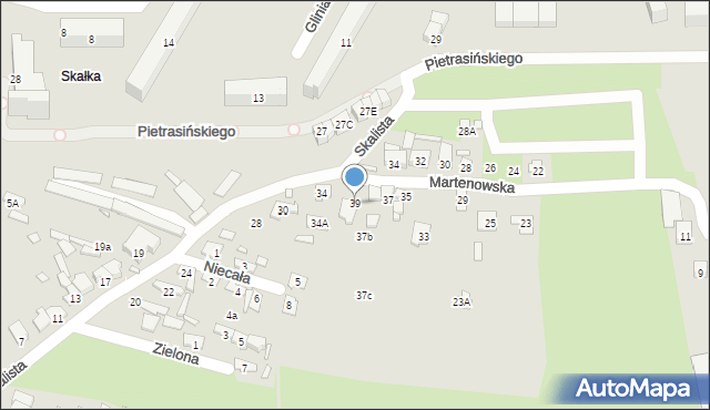 Starachowice, Martenowska, 39, mapa Starachowic
