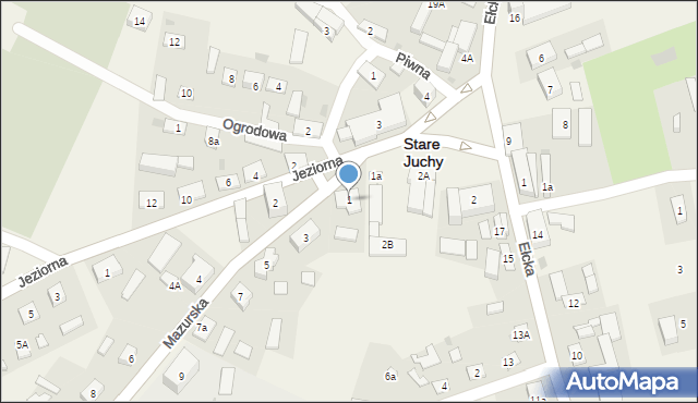 Stare Juchy, Mazurska, 1, mapa Stare Juchy