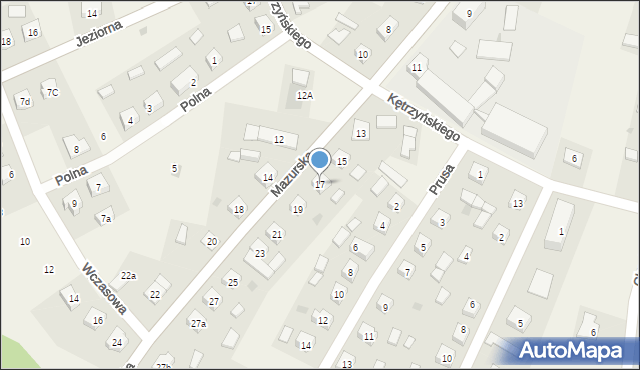 Stare Juchy, Mazurska, 17, mapa Stare Juchy