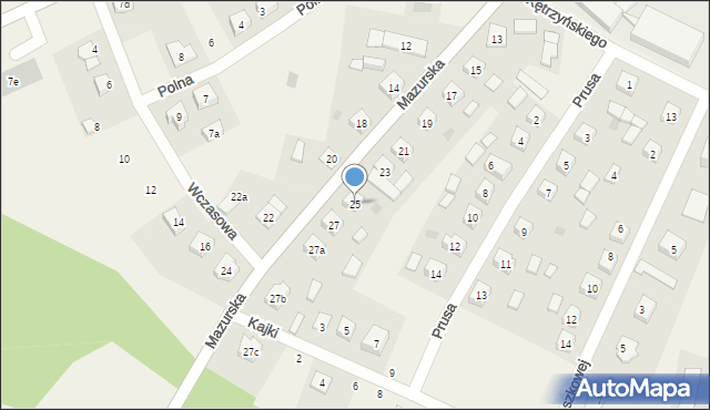 Stare Juchy, Mazurska, 25, mapa Stare Juchy
