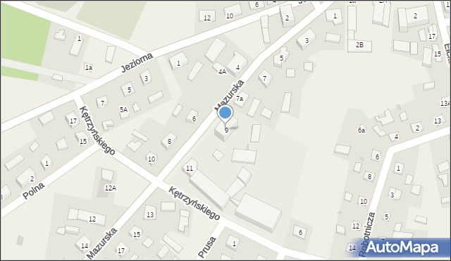 Stare Juchy, Mazurska, 9, mapa Stare Juchy