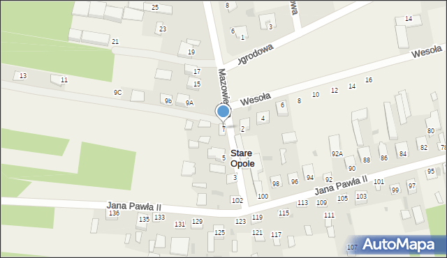 Stare Opole, Mazowiecka, 7, mapa Stare Opole