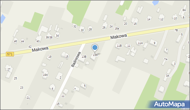 Stare Pieścirogi, Makowa, 13A, mapa Stare Pieścirogi