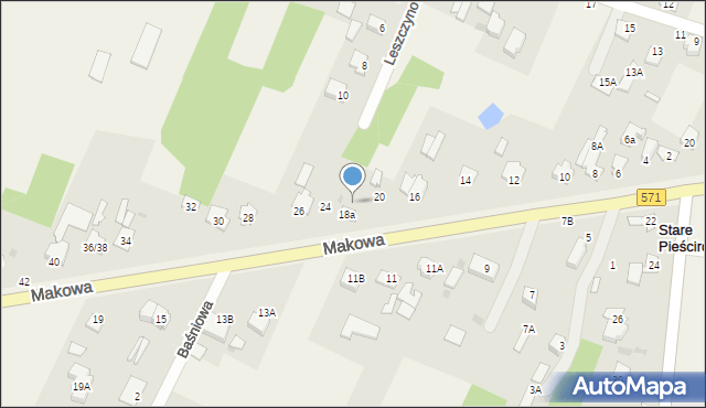 Stare Pieścirogi, Makowa, 22, mapa Stare Pieścirogi