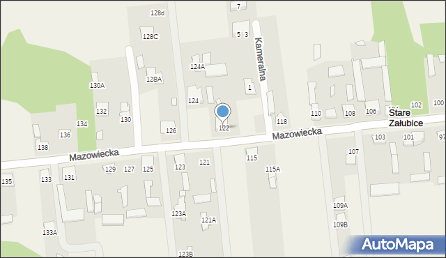 Stare Załubice, Mazowiecka, 122, mapa Stare Załubice