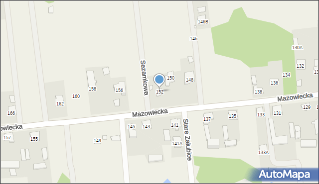 Stare Załubice, Mazowiecka, 152, mapa Stare Załubice