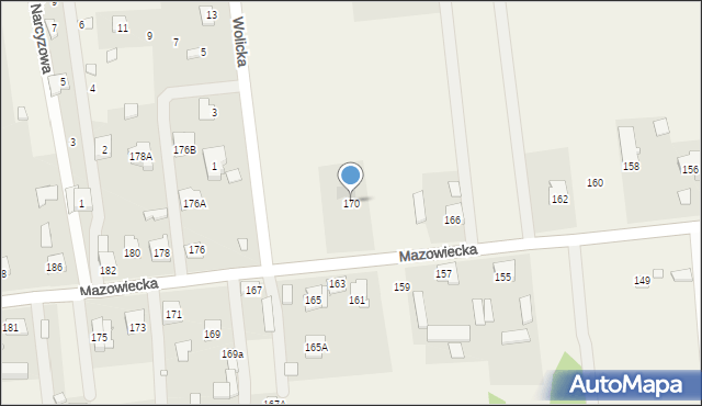 Stare Załubice, Mazowiecka, 170, mapa Stare Załubice