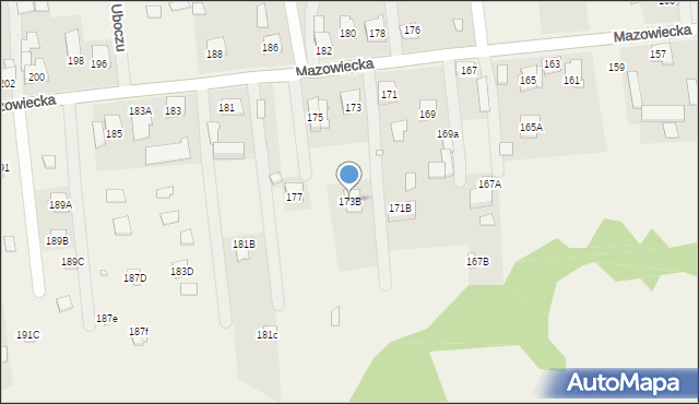 Stare Załubice, Mazowiecka, 173B, mapa Stare Załubice