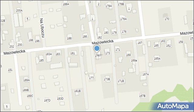 Stare Załubice, Mazowiecka, 175, mapa Stare Załubice