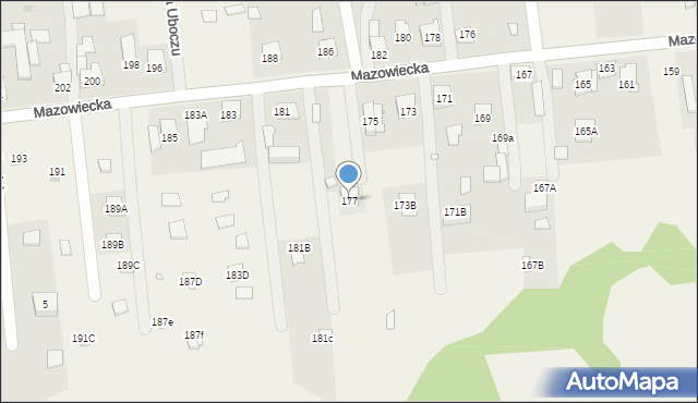 Stare Załubice, Mazowiecka, 177, mapa Stare Załubice