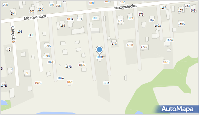 Stare Załubice, Mazowiecka, 181B, mapa Stare Załubice