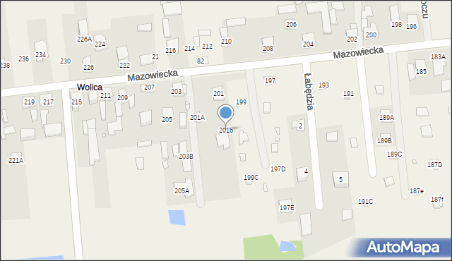 Stare Załubice, Mazowiecka, 201b, mapa Stare Załubice