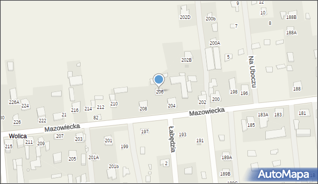 Stare Załubice, Mazowiecka, 206, mapa Stare Załubice