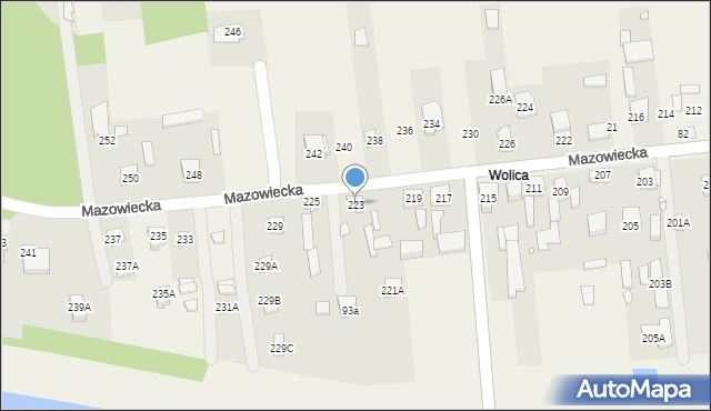 Stare Załubice, Mazowiecka, 223, mapa Stare Załubice