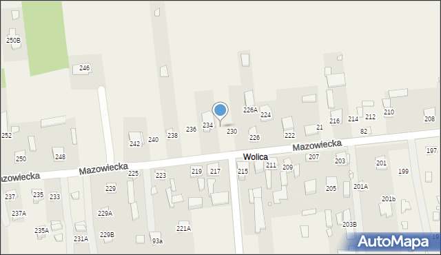 Stare Załubice, Mazowiecka, 232, mapa Stare Załubice