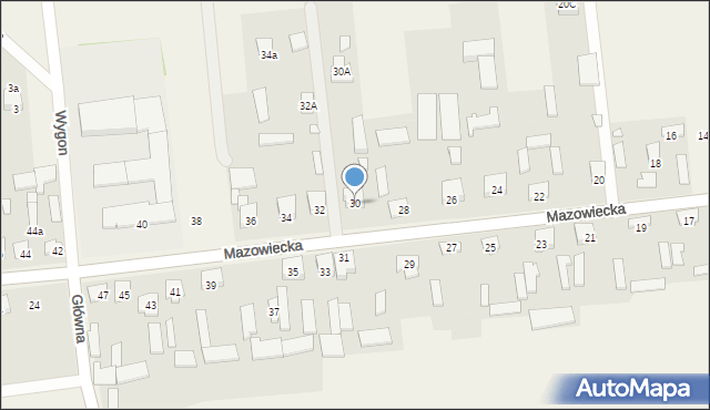 Stare Załubice, Mazowiecka, 30, mapa Stare Załubice