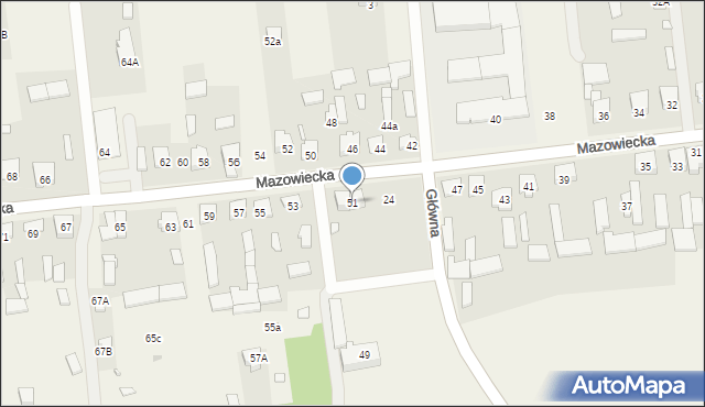 Stare Załubice, Mazowiecka, 51, mapa Stare Załubice