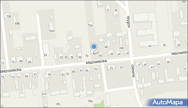 Stare Załubice, Mazowiecka, 52, mapa Stare Załubice