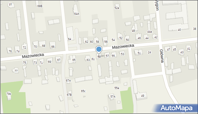 Stare Załubice, Mazowiecka, 59, mapa Stare Załubice