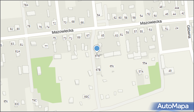 Stare Załubice, Mazowiecka, 67A, mapa Stare Załubice