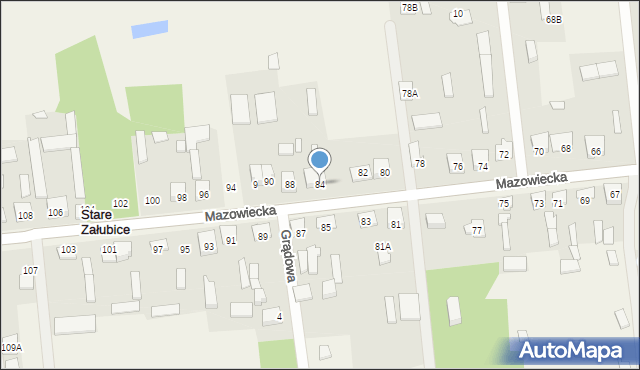 Stare Załubice, Mazowiecka, 84, mapa Stare Załubice