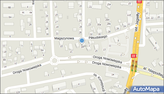 Starogard Gdański, Magazynowa, 1A, mapa Starogard Gdański