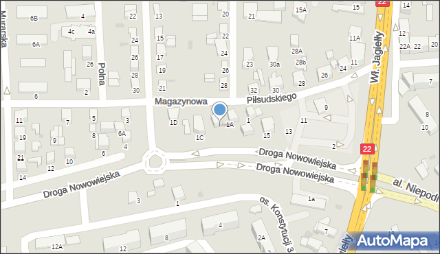 Starogard Gdański, Magazynowa, 1B, mapa Starogard Gdański