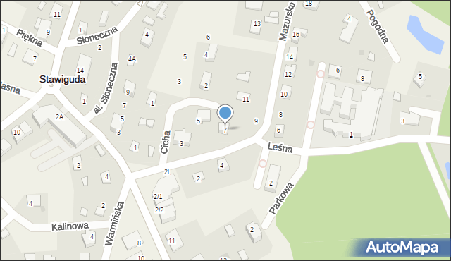 Stawiguda, Mazurska, 7, mapa Stawiguda