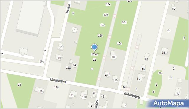 Stefanowo, Malinowa, 12aa, mapa Stefanowo