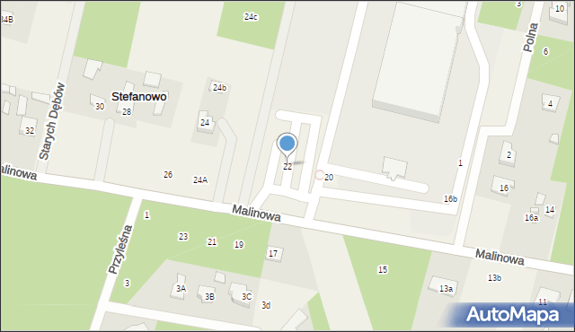 Stefanowo, Malinowa, 22, mapa Stefanowo
