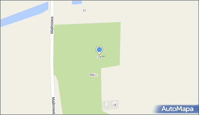 Stobno, Malinowa, 13, mapa Stobno