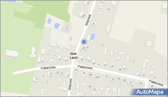 Stok Lacki-Folwark, Majowa, 11, mapa Stok Lacki-Folwark