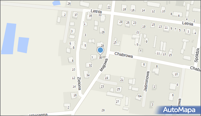 Stok Lacki-Folwark, Majowa, 30, mapa Stok Lacki-Folwark