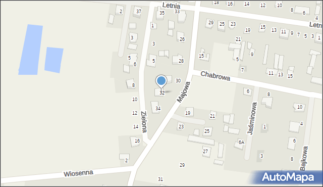 Stok Lacki-Folwark, Majowa, 32, mapa Stok Lacki-Folwark