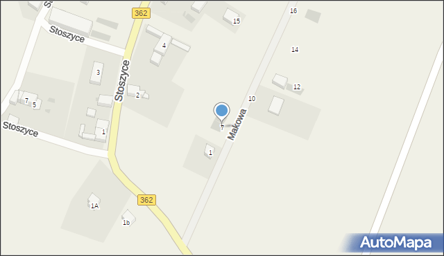 Stoszyce, Makowa, 7, mapa Stoszyce
