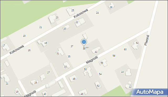 Strzeniówka, Magnolii, 39, mapa Strzeniówka