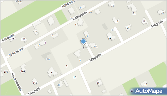 Strzeniówka, Magnolii, 7, mapa Strzeniówka