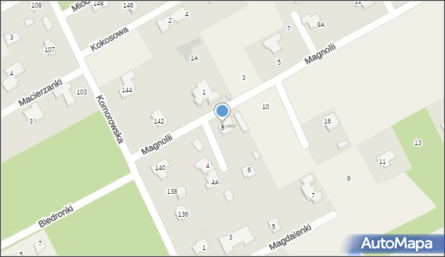 Strzeniówka, Magnolii, 8, mapa Strzeniówka