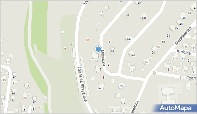 Strzyżów, Mariacka, 7, mapa Strzyżów