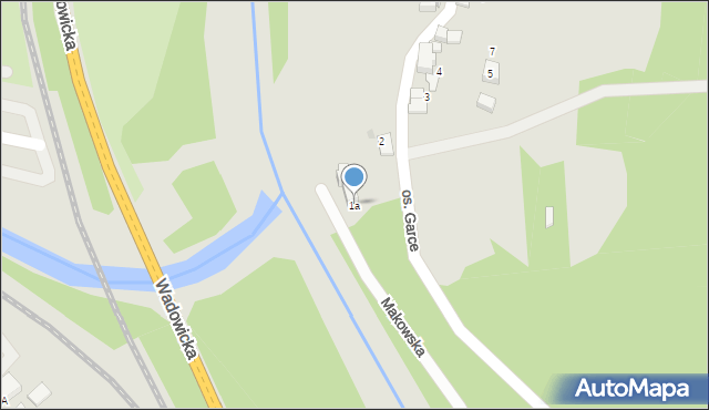 Sucha Beskidzka, Makowska, 1a, mapa Sucha Beskidzka