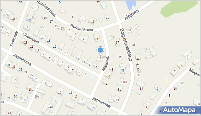 Suchy Las, Makowa, 1, mapa Suchy Las