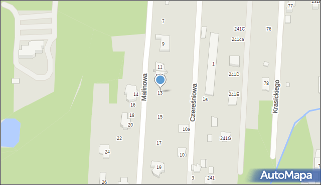 Sulejówek, Malinowa, 13, mapa Sulejówek