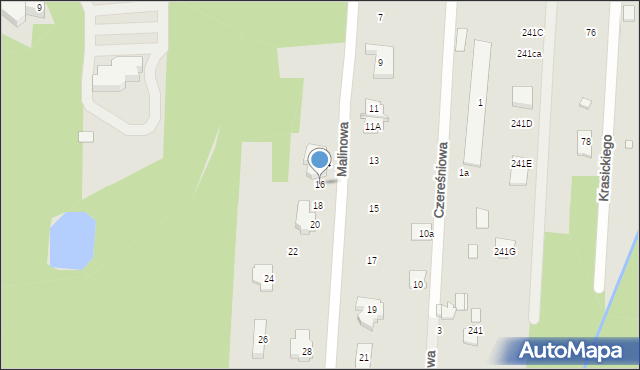 Sulejówek, Malinowa, 16, mapa Sulejówek