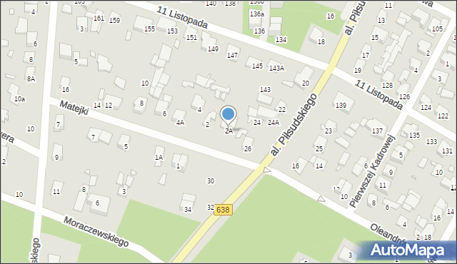 Sulejówek, Matejki Jana, 2A, mapa Sulejówek
